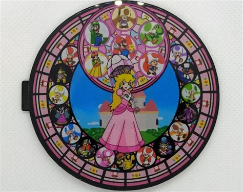 Princess Peach Stained Glass Custom Gamecube Jewel Badge Faceplate Etsy