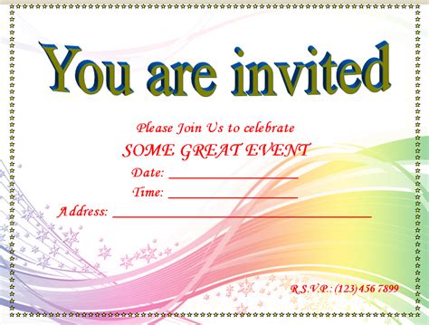 Image Result For Blank Invitation Templates For Microsoft Word Free