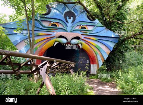Entrance To The Tunnel Of The Rollercoaster Abandoned Spreepark Berlin