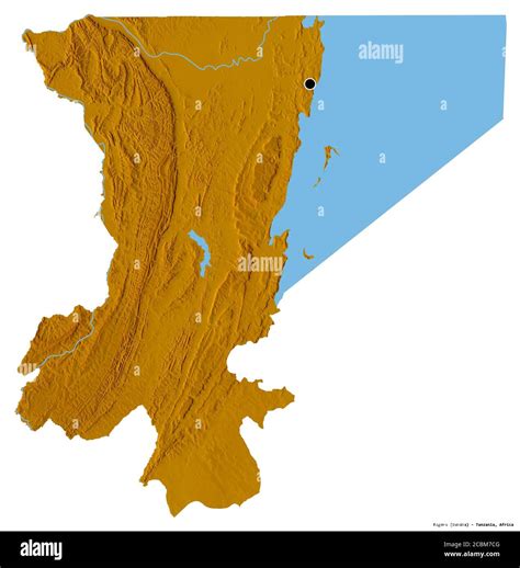 Shape Of Kagera Region Of Tanzania With Its Capital Isolated On White