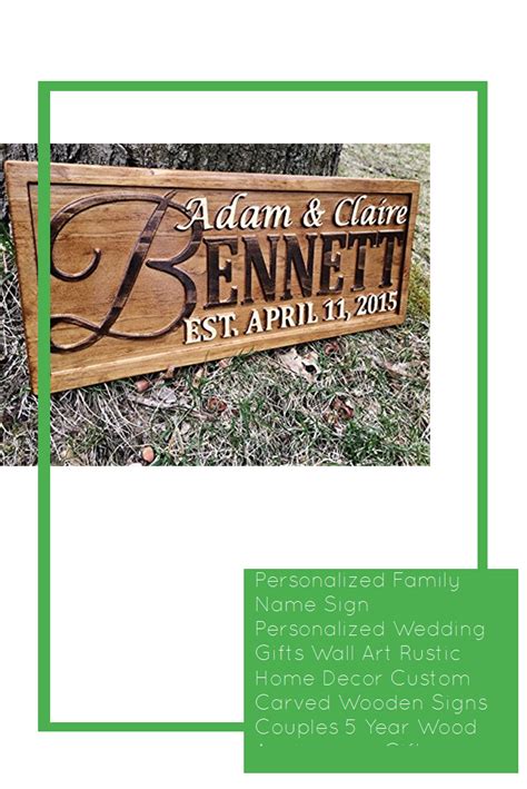 Personalized Family Name Sign Personalized Wedding Gifts Wall Art Rustic Home Decor Custom ...