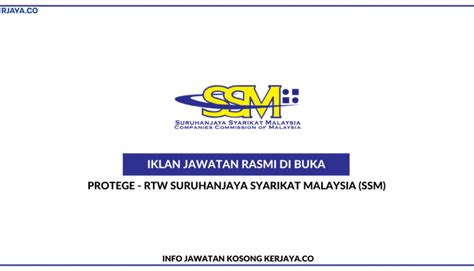 Suruhanjaya syarikat malaysia (ssm) merupakan badan berkanun yang terbentuk hasil daripada penggabungan pejabat pendaftar syarikat (roc) dengan pejabat pendaftar perniagaan (rob) di malaysia yang mengawal selia syarikat dan perniagaan. Suruhanjaya Syarikat Malaysia (SSM) • Kerja Kosong Kerajaan