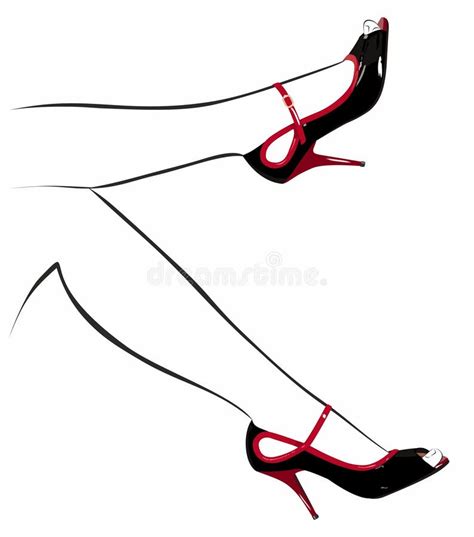Shoes On The Contour Of The Female Feet Stock Vector Illustration Of Glamor Elegant 41563440