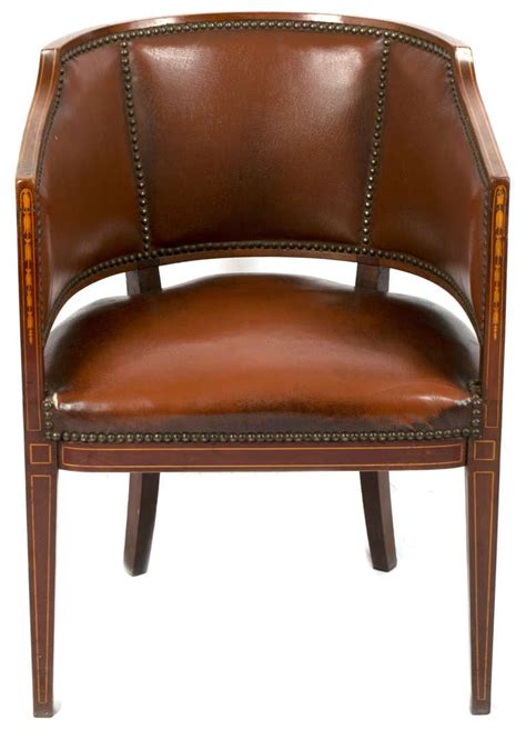You'll receive email and feed alerts when new items arrive. English Leather Barrel Chair at 1stdibs