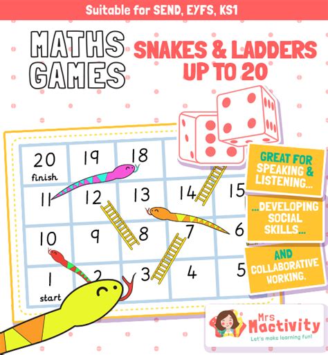 Snakes And Ladders Math Game Printable