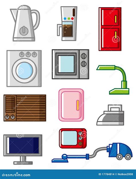 Cartoon Home Appliances Icon Stock Vector Illustration Of Cute Clip