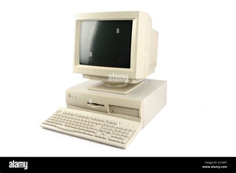 Isolated Old Desktop Computer Stock Photo Alamy