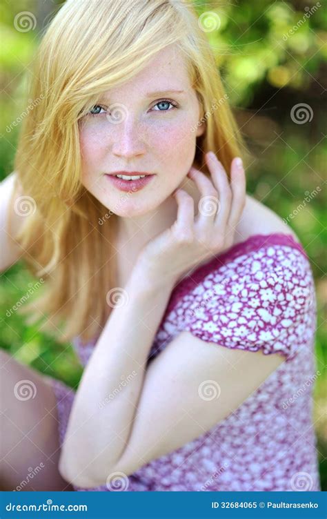 Outdoor Portrait Of A Beautiful Girl Closeup Stock Image Image Of