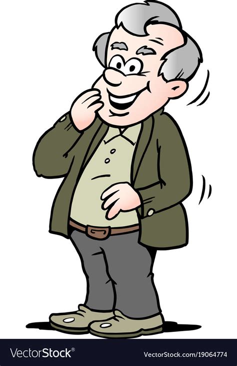 Cartoon Of A Happy Old Man Royalty Free Vector Image