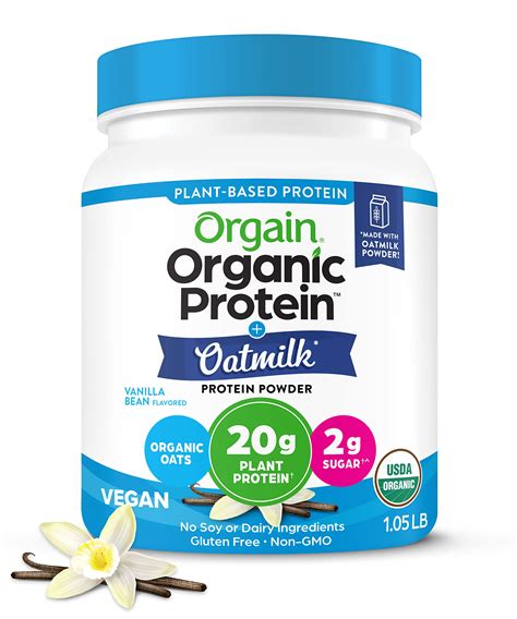 Buy Orgain Vegan Protein Powder Oat Milk Vanilla Bean 20g Based