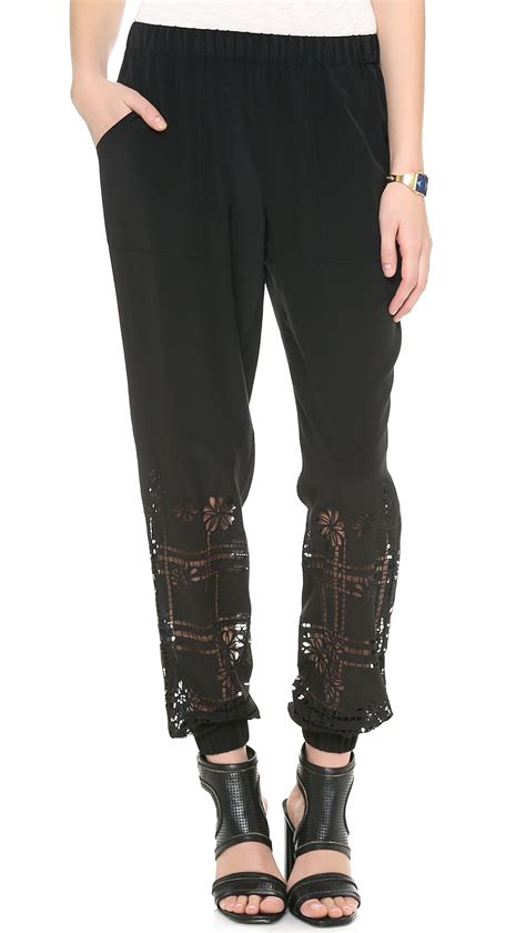Lyst Rebecca Minkoff Hemmer Embroidered Pants In Black