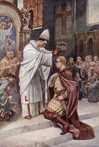 Pope Leo Iii Crowning Charlemagne Holy Roman Emperor In St Stock