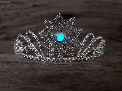 Snowflake Tiara Elsa Costume Crown Ice Queen Glass Rhinestone Tiara