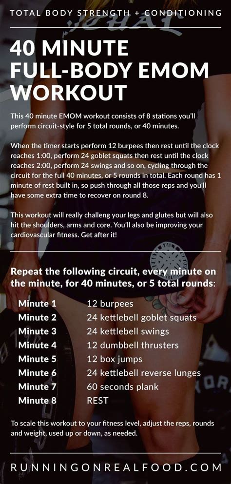 40 Minute Full Body EMOM Workout Emom Workout Kettlebell Workout