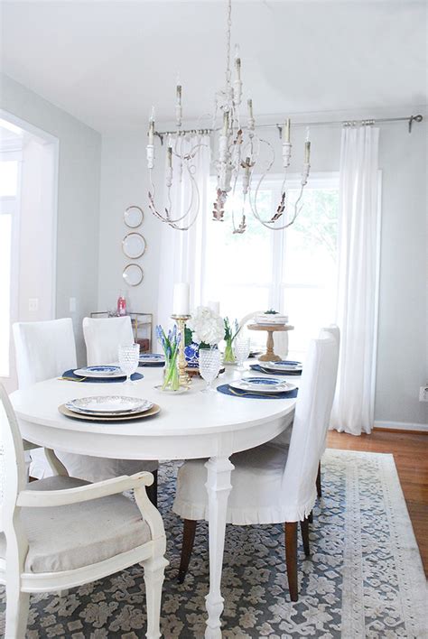 Summer Dining Room In Blue White 11 Magnolia Lane