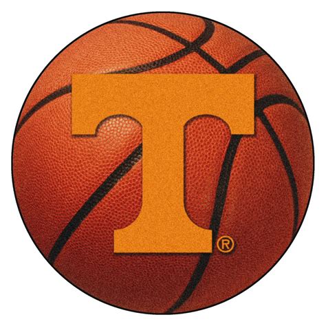 27 University Of Tennessee Power T Logo Orange Basketball Style Round
