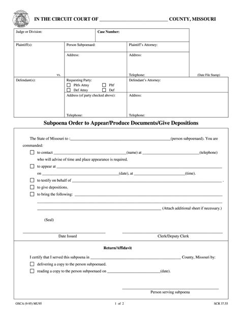 Subpoena Form Fill Out And Sign Printable Pdf Template Signnow My Xxx Hot Girl