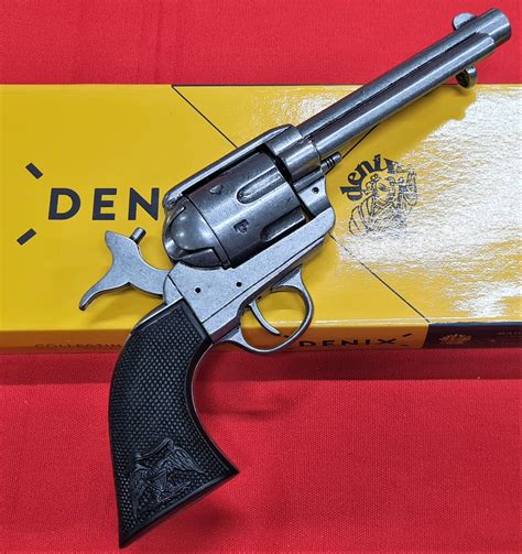 Denix Replica Gun 1873 Colt Peace Maker Revolver Pistol Matt Grey