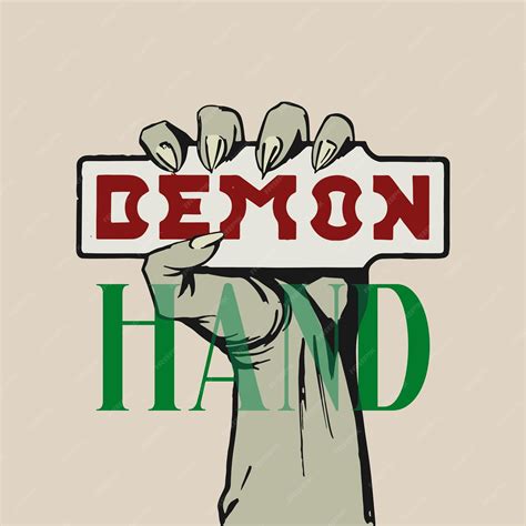Premium Vector Demond Devil Hand Logo Icon Old Retro Vintage