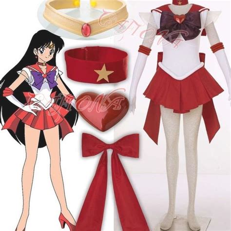 Cafiona Sailor Moon Hino Rei Sailor Mars Super S Cosplay Costume Sexy