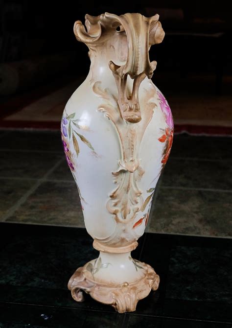 Antique Porcelain Vase Hand Made Painted Numbered Floral Etsy
