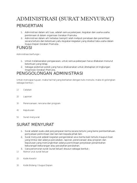 Tata cara surat menyuratdeskripsi lengkap. Surat Menyurat Pramuka
