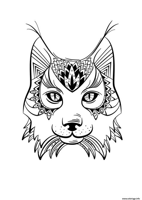 Coloriage Lynx Animal Adulte Mandala Dessin Adulte Animaux à Imprimer