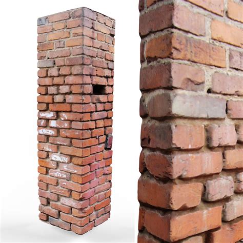 3d Column Of Red Brick Cgtrader
