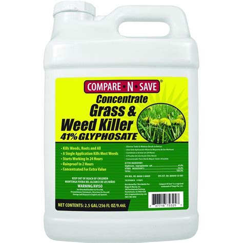 Compare N Save Gal Grass And Weed Killer Glyphosate Concentrate The Home Depot