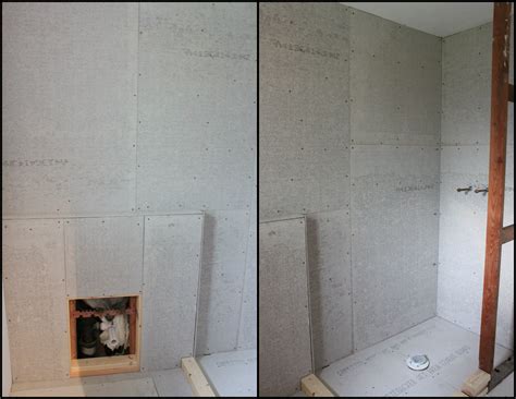 After letting the mortar set up on the tile ready shower pan, it was time to move on to the. Cement Board Up the Walls | THE CAVENDER DIARY
