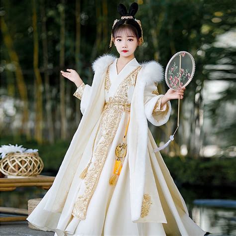 Girls Chinese Style Super Immortal Hanfu Skirt Childrens Ancient Tang
