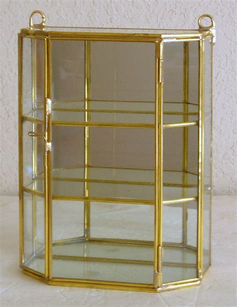 New Brass And Glass Mirrored Small Display Curio Cabinet By Selectcrafts On Etsy
