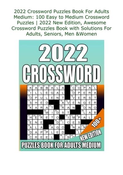 Pdf Download 2022 Crossword Puzzles Book For Adults Medium 100 Easy