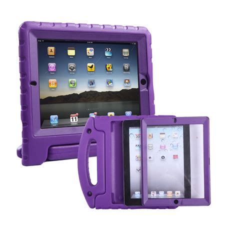 Hde Ipad 2 3 4 Bumper Case For Kids Shockproof Hard Cover Handle Stand