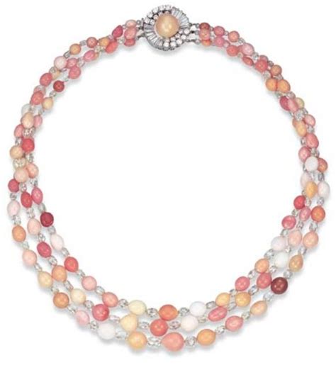 A Three Strand Conch Pearl And Diamond Necklace Christies Conch
