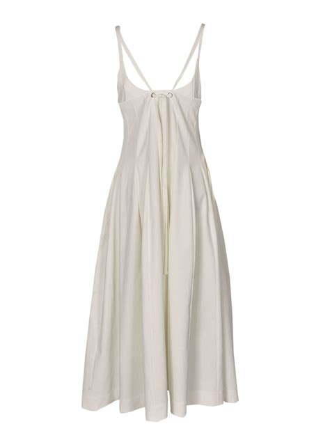 Maxi Dresses Jil Sander Pleated Dress In White Jsps710060ws457408102