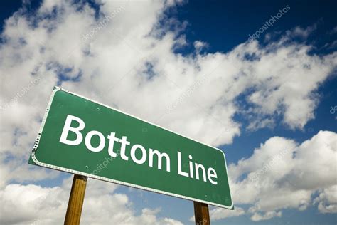 Bottom Line Green Road Sign — Stock Photo © Feverpitch 2328603