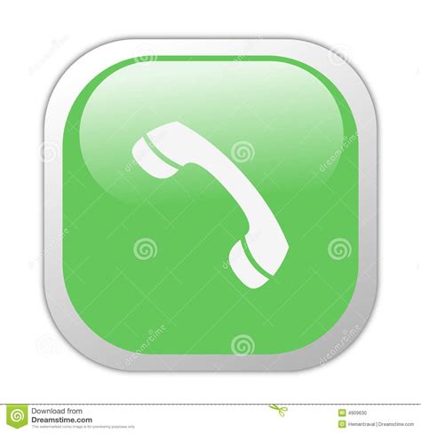 Glassy Green Square Phone Icon Stock Illustration Illustration Of