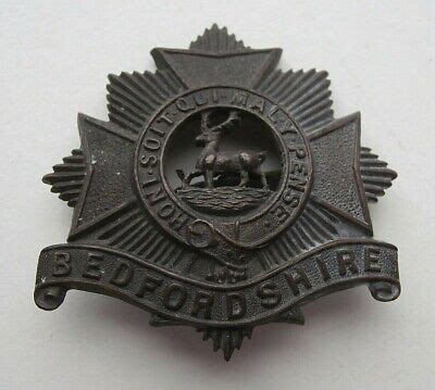 Original British Army Bedfordshire Regiment Officers Bronze Cap Badge Picclick Uk