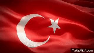 Dalgalanan Türk Bayrağı ve İstiklal Marşımız on Make a GIF