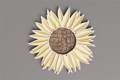 Floral Laser Cut File Sunflower