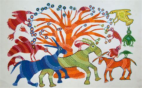Exploring India Folk And Tribal Art Gond Painting Step By Step Artsy