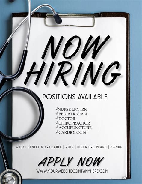 Nurse Doctor Hiring Ads Flyer Ad Template Postermywall