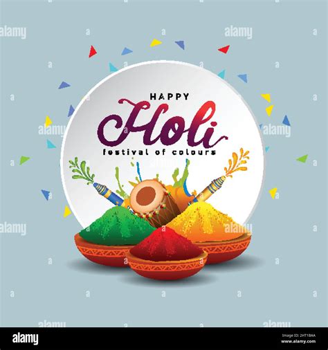 Happy Holi Poster Banner Template Stylish Letter With Holi Elements