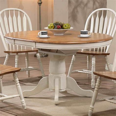 Missouri Round Dining Table Antique White Rustic Oak Eci Furniture