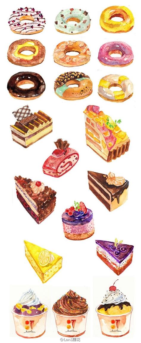 13 Drawing Food Cakes Deserts Photo Wayne Thiebaud Drawings Dessert