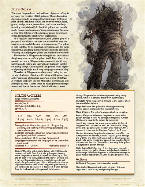 New Monsters Forbidden Golems — Dnd Unleashed A Homebrew Expansion