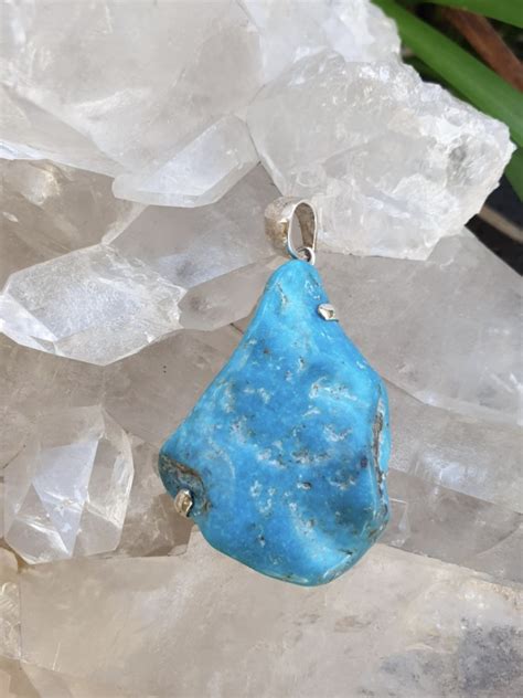 Stunning Turquoise Teardrop Silver Pendant The Crystal Cave