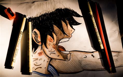 Luffy Drawing Lazy Art Poop Colouring Xd Onepiece