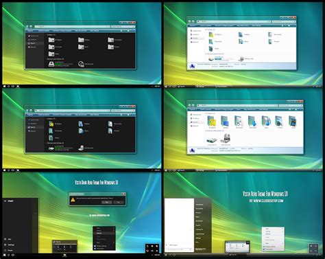 Vista Aero Dark And Light Theme For Windows 10 Windows 7 Themes